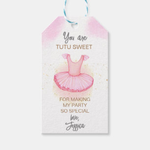 Étiquettes-cadeau Ballet rose anniversaire merci pour