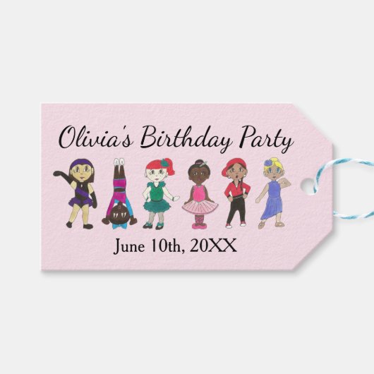 Étiquettes-cadeau Ballet Tap Jazz Lyrical Dancer Anniversaire (Devant (Horizontal))