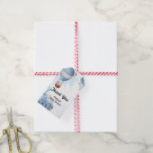 Étiquettes-cadeau Ballon à air chaud éléphant bleu hydrangée (Avec de la ficelle)