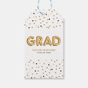 Étiquettes-cadeau Ballon à huile d'or Confetti Dots Graduation
