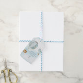 Étiquettes-cadeau Ballon Chauffe Cute Bleu Merci (Avec de laficelle)