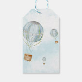 Étiquettes-cadeau Ballon Chauffe Cute Bleu Merci (Dos)