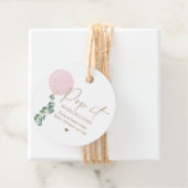 Étiquettes Cadeau Ballon rose Eucalyptus Pop It When She Pops (En situation)
