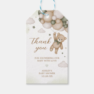 Étiquettes-cadeau Ballons à oreille verte Baby shower Favoriser les 