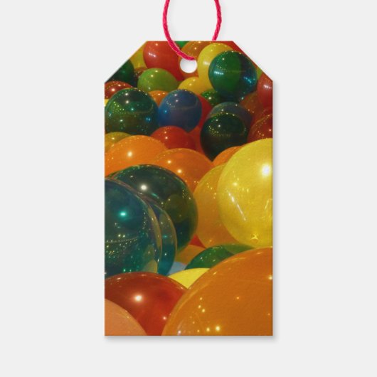 Étiquettes-cadeau Ballons colorés Design de fête (Devant)