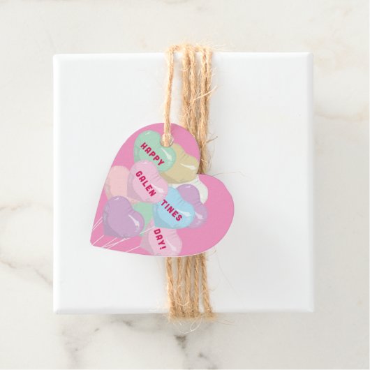 Étiquettes Cadeau Ballons de conversation de Galentine - XOXO (En situation)