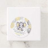 Étiquettes Cadeau Ballons d'éléphant à Baby shower jaune mignon (En situation)