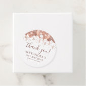 Étiquettes Cadeau Ballons d'or rose Merci 21e fête d'anniversaire (En situation)