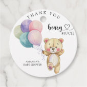 Étiquettes Cadeau Ballons d'ours en peluche - merci de bien faire at (Devant)