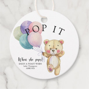 Étiquettes Cadeau Ballons d'ours en peluche - Pop it!