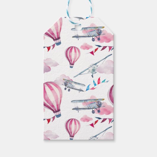 Étiquettes-cadeau Ballons et biplans (Devant)