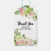 Étiquettes-cadeau Ballons verts hydrangea rose floral (Devant)