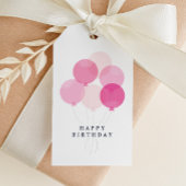 Étiquettes-cadeau Balloon moderne Bunch rose Joyeux anniversaire