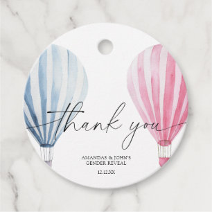 Étiquettes Cadeau Balloons d'eau colorée Merci pour la révélation du
