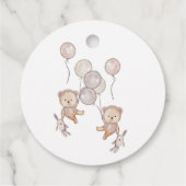 Étiquettes Cadeau Balloons Ours Teddy Stars Baby shower Boho (Dos)