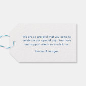 Étiquettes-cadeau Baltimore Minimal Moderne Marine Mariage Bleu Bien (Dos Horizontal)