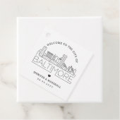 Étiquettes Cadeau Baltimore Skyline | Accueil Mariage (En situation)
