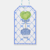 Étiquettes-cadeau Bambou Heart Topiary | Chinoiserie| Merci (Dos)