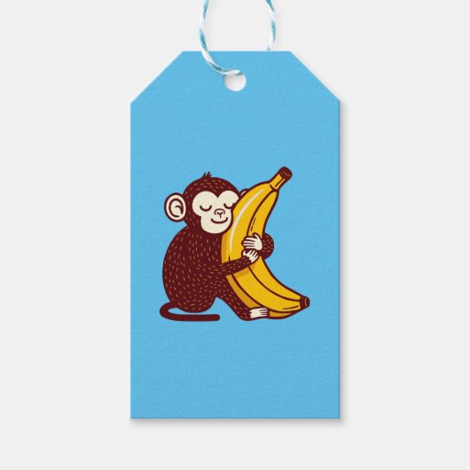 Étiquettes-cadeau Banane d'amour de singe (Devant)