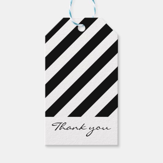 Étiquettes-cadeau Bande noire et blanche (Devant)