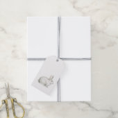 Étiquettes-cadeau Bandes-annonces cadeau lapin de Pâques blanc (Avec de la ficelle)
