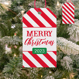 Étiquettes-cadeau Bandes-cadeaux Motif de Noël Sucre de canne Strip