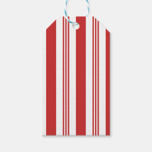 Étiquettes-cadeau Bandes de sucre de canne rouge et blanc