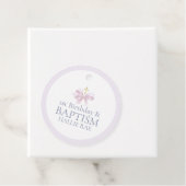 Étiquettes Cadeau Baptême & 1er anniversaire Merci rose (En situation)