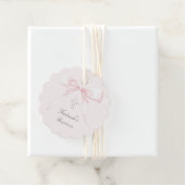 Étiquettes Cadeau Baptême arc rose balises de faveur (En situation)