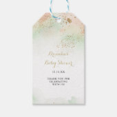 Étiquettes-cadeau Baptême Bébé Confettis Or Aquarelle (Devant)