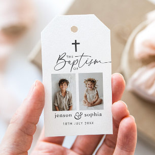 Étiquettes-cadeau Baptême conjoint 2 Photo