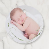 Étiquettes Cadeau Baptême croisé de feuillage Eucalyptus (Dos)