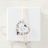 Étiquettes Cadeau Baptême de Fleurs de pivoines violettes délicates (En situation)