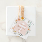 Étiquettes Cadeau Baptême de l'arc fleur sauvage (En situation)