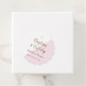 Étiquettes Cadeau Baptême d'or rose moderne Premier anniversaire béb (En situation)