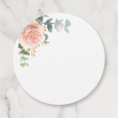 Étiquettes Cadeau Baptême eucalyptus bleu rose floral merci (Dos)