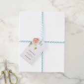 Étiquettes-cadeau Baptême eucalyptus rousse rose rose rose fille (Avec de laficelle)