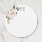 Étiquettes Cadeau Baptême eucalyptus verdure blanc fleuri (Dos)