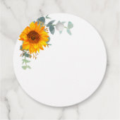 Étiquettes Cadeau Baptême eucalyptus vert tournesol merci (Dos)