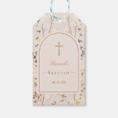 Étiquettes-cadeau Baptême Fleur sauvage élégant / Favoriser le baptê (Devant)