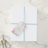 Étiquettes-cadeau Baptême floral rose espagnol (Avec de laficelle)