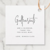 Étiquettes Cadeau Baptême Godparents Simple Moderne (Dos)