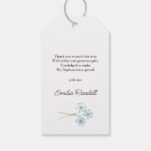 Étiquettes-cadeau Baptême Merci de la couronne fleurie (Dos)