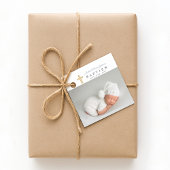 Étiquettes Cadeau Baptême moderne Dusty Blue Script photo