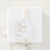 Étiquettes Cadeau Baptême Première communion Gold Dieu béni Croix (En situation)