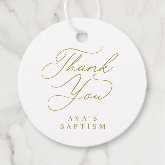 Étiquettes Cadeau Baptême Première communion Gold Dieu béni Croix (Devant)