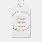Étiquettes-cadeau Baptême Wreath cross bible verse merci pour (Dos)