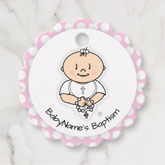 Étiquettes Cadeau Baptère cadeau Baptême mignonne - Bébé en dessin (Devant)