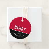 Étiquettes Cadeau BAR MITZVAH étoile simple moderne garçon gris roug (En situation)