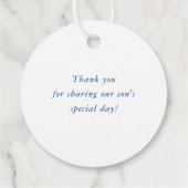 Étiquettes Cadeau BAR MITZVAH moderne bold ombre bloc gris (Dos)